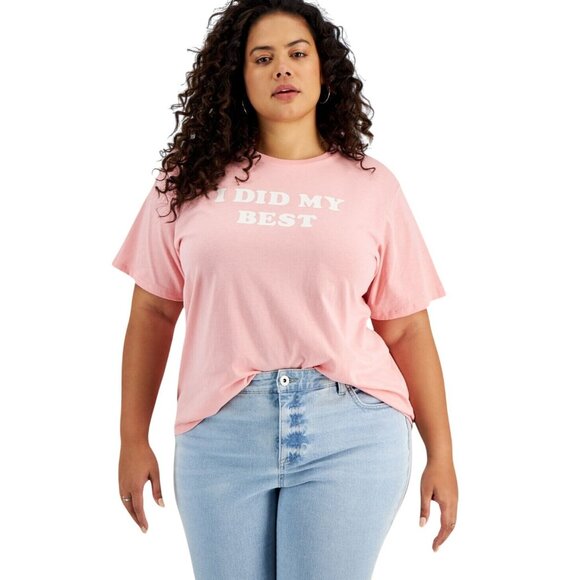 ban.do Tops - Ban.do "I Did My Best" Pink T-Shirt 3X Crew Neck Short Sleeve Cotton Blend, New